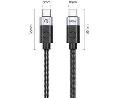 Orico CC240 USB-C į USB-C PD kabelis 240W 480Mbps 1.5m - Juodas