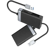 Orico CL4D-A3 USB-A 3.0 SD Micro SD CF MS 5 Gb/s atminties kortelių skaitytuvas - Juodas ir Sidabrinis