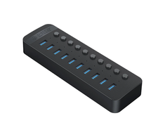 Orico CT2U3-10AB 10x USB-A 3.0 Hub with Switches – juodos spalvos