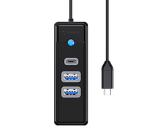 Orico Hub adapteris USB-C prie 2x USB 3.0 + USB-C, 5 Gbps, 0.15 m (juodas)