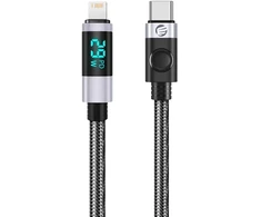 Orico LDC2L USB-C į Lightning PD kabelis 29W su LED Ekranas 480Mbps 1.5m - Juodas