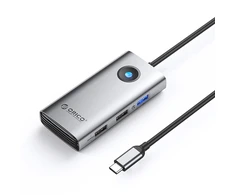 „Orico PW11-5P“ USB-C šakotuvo prijungimo stotelė, 1x USB-A 3.0 + 2x USB-A 2.0 + 1x USB-C PD + 1x HDMI – pilkos spalvos