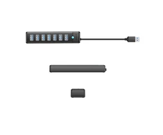 Orico PW7U-U3 hub 7x USB-A 3.0 + USB-C 5V/3A 1m – juodos spalvos