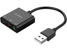 Ausinės Orico SKT3 USB-A išorinė garso plokštė - Juodas