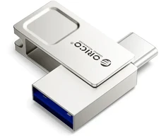 Orico U301 32GB USB-A USB-C USB 3.2 Gen 1 Pendrive - Sidabrinis