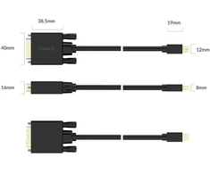 Orico XD-MDTD Mini DisplayPort į DVI Full HD 60 Hz kabelis 3 m - Juodas