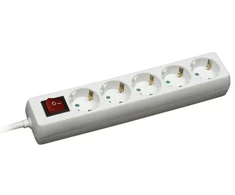 Bikuva.lt Elektros ilgiklis 5 lizdai, 3m, su įžeminimu ir jungikliu