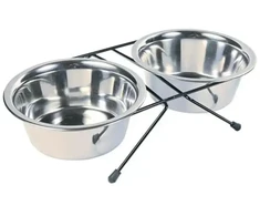 Paliknis ar blodām - Trixie Eat on Feet Bowl Set, 2*0.75l/17cm
