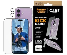 Panzer Glass „CARE by PanzerGlass Feature Kick 3in1“ dėklas + stiklas + objektyvas, skirtas „iPhone 17“