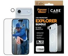 Panzer Glass „CARE by PanzerGlass Flagship Explorer 3-in-1“ dėklas + stiklas + objektyvas, skirtas „iPhone Air“