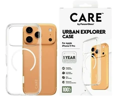 „Panzer Glass CARE by PanzerGlass Flagship Urban Explorer“ dėklas su „Baltas MagSafe“, skirtas „iPhone 17 Pro“ – permatomas