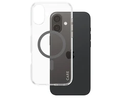 Panzer Glass CARE Flagship dėklas su Juodas MagSafe iPhone 16 Plus, skaidrus