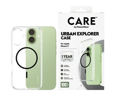 Panzer Glass Dėklas CARE by PanzerGlass Flagship Urban Explorer w. Juodas MagSafe do iPhone 17 permatomas