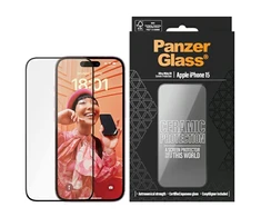 Panzer Glass PanzerGlass | Ekrano apsauga | Apple | iPhone 15 | Keramika, Grūdintas stiklas, Polietileno tereftalatas (PET) | Juodas/Skaidrus | Itin platus pritaikymas w. EasyAligner