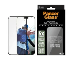 Panzer Glass PanzerGlass keraminė ekrano apsauga Apple iPhone 16 Pro Max, itin platus prigludimas (skaidri)