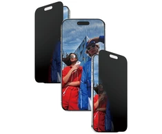 „Panzer Glass“ itin plataus pritaikymo „EasyAligner“ privatumo stiklas, skirtas „iPhone Air“.