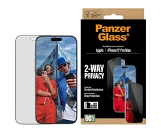 „Panzer Glass PanzerGlass“ itin plataus pritaikymo „EasyAligner“ privatumo stiklas, skirtas „iPhone 17 Pro Max“