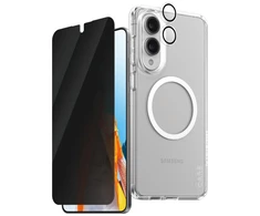 Panzer Glass Apsauginis rinkinys CARE by PanzerGlass Flagship 3in1 Dėklas+Apsauginis stiklas su privatumo filtru+Kameros lešio apsauga skirta Samsung Galaxy S25 Edge
