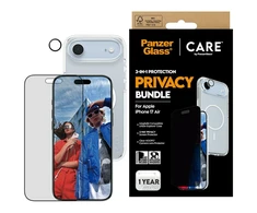 Panzer Glass „CARE by PanzerGlass“ flagmaninis „Privacy 3-in-1“ dėklas + privatumo stiklas + objektyvas, skirtas „iPhone Air“