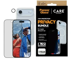Panzer Glass „CARE by PanzerGlass“ flagmaninis „Privacy 3-in-1“ dėklas + privatumo stiklas + objektyvas, skirtas „iPhone Air“