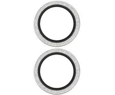 Panzer Glass Grūdintas stiklas na objektyvas PanzerGlass Hoops Glitter do iPhone 17 / 16 / 16 Plus sidabrinė