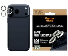 Panzer Glass PanzerGlass Hoops Glitter do Apple iPhone 17 Pro/17 Pro Max/16 Pro/16 Pro Max sidabrinė
