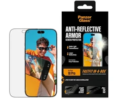 Panzer Glass Tempered PanzerGlass Armor Anti-Reflective Screen Protector w. FastFit in-a-box for iPhone 18 Pro