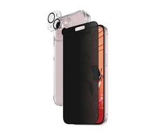 Panzer Glass PanzerGlass Privacy Bundle 3in1 dėklas telefonui skaidrus + privacy glass + kameros apsauga Apple iPhone 15