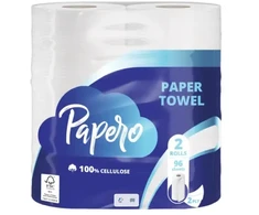 Papīra dvieļi PAPERO, 2 slāņi, 19.2 m, 96 loksnes, 2 ruļļi