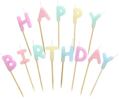 Papstar Žvakutės Happy Birthday Pastelinės spalvos