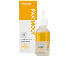 PaxMoly Effective Dark Spot Management 15% Vitamina C + 5% B5 Brightening &amp; Hydrating Day &amp; Night Serum For Face, 30 ml
