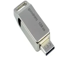 PENDRIVE 3.2 GOODRAM ODA3 Sidabrinis 128GB TYPE-A+TYPE-C
