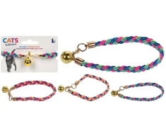 Pets Collection Elastinis katės antkaklis su varpeliu, 3 tipų
