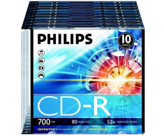 1x10 Philips CD-R 80Min 700MB 52x SL