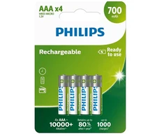 PHILIPS Rechargable battery AAA NiMH 700mAh set of 4pcs.