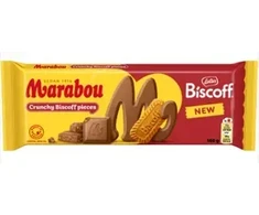 Pieninis šokoladas MARABOU, su Biscoff sausainiais, 160 g
