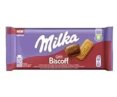 Pieninis šokoladas MILKA Biscoff iš Alpių pieno su karamelizuotų sausainių gabalėliais, 90 g