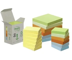 Piezīmju līmlapiņas Post-it Recycled, dzeltenas, ar izmēru 38x51mm, 6 gab./iepak.