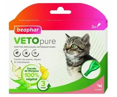 Pilieni pret blusām, ērcēm kaķēniem - Beaphar Spot on Veto pure, 3 gab.
