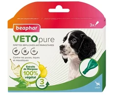 Pilieni pret blusām, ērcēm kucēniem - Beaphar Spot on Veto pure, 3 gab