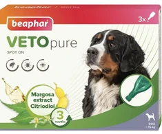 Pilieni pret blusām, ērcēm suņiem - Beaphar Veto Pure Spot ON, L Dog, 3 gab.