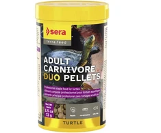 Pilnvērtīga barība ūdens bruņurupučiem - Sera Turtle Adult Carnivore Duo Pellets, 250ml