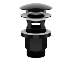 Plastbrno Išleidimo kamštis praustuvei Universalus Click-Clack 1 1/4 colio Juoda