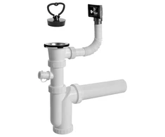 Plastbrno Virtuvės išleidimo sifonas su išleidimu ir perpildymu 1 1/2"X50mm