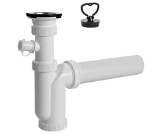 Plastbrno Sifonas virtuvei 1 1/2X50mm su išleidimo anga (Balta/Mėlyna)