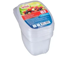 Plastmasas kastītes saldēšanai SPINO, 750 ml, 5 gab., caurspīdīgas