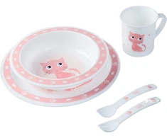 CANPOL BABIES plastikinių indų ir įrankių rinkinys CUTE ANIMALS, 4/401_pin