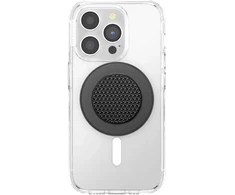 PopSockets Round Aluminum Triangle Knurl Grip MagSafe telefono laikiklis ir stovas, juodas