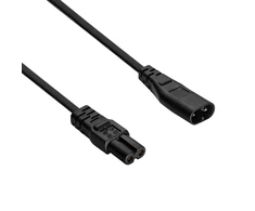 IEC C7/IEC C8 maitinimo laido prailgintuvas - 1.5 m juodas - Akyga AK-RD-08A