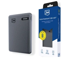 3Mk apsaugos priedai - 3mk kišeninė išorinė baterija 5000 mAh 12 W USB 1C-Pilkas